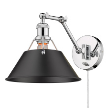Golden 3306-A1W CH-BLK - Yep by Golden Lighting Orwell 1-light Swing Arm Wall Lamp in Chrome and Matte Black shade
